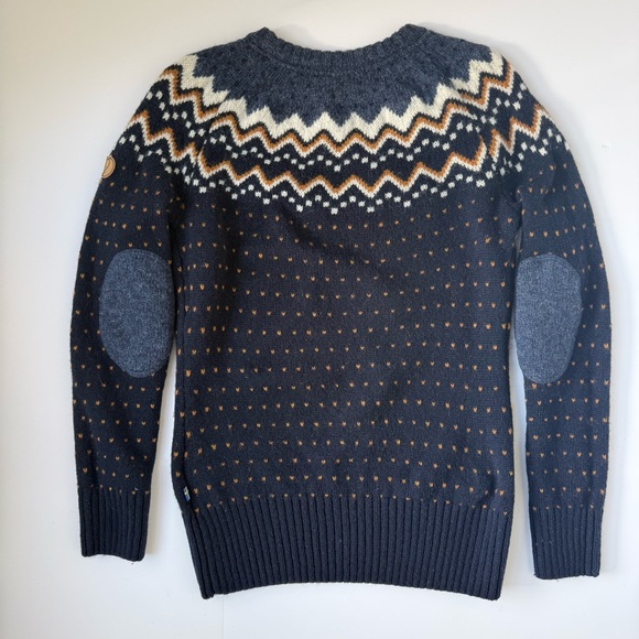 Fjallraven Ovik Knit Wool Sweater Womens Small Navy Crewneck - Picture 8 of 8